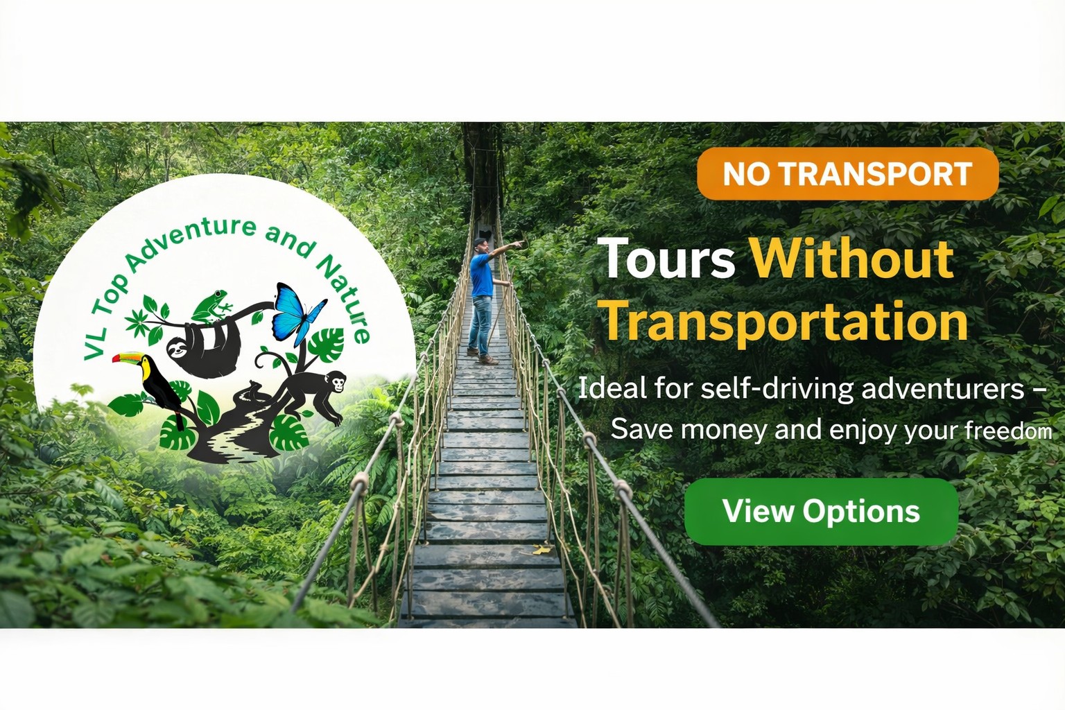 Tours without transportation in Costa Rica